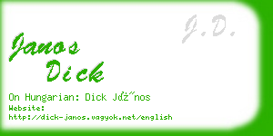 janos dick business card